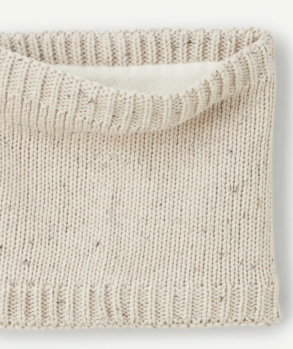 Snood en tricot garçon en fibres recyclées beiges