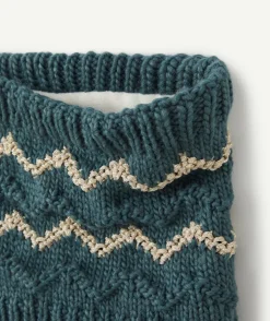 Snood fille en fibres recyclées bleu canard et brillant