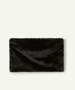 Snood fille noir en fausse fourrure