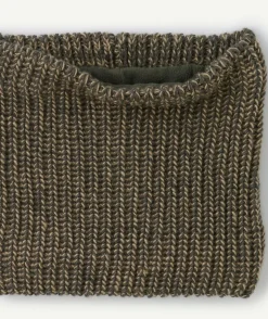 Snood garçon en maille côtelée kaki