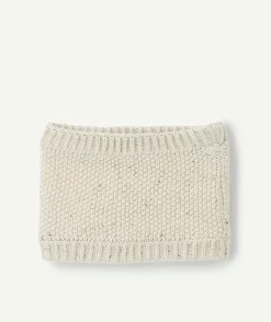 Snood tricot bébé garçon en fibres recyclées beige