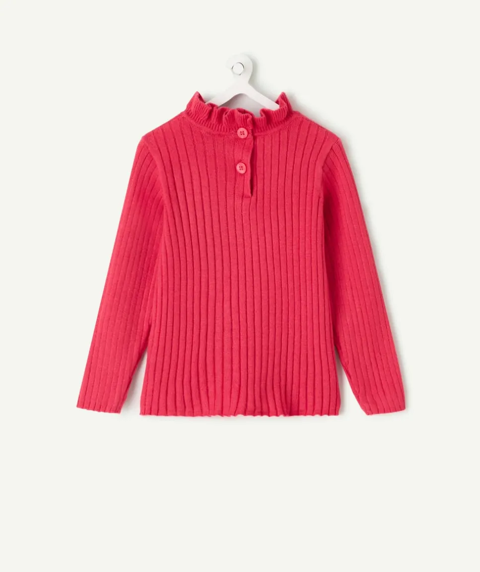 Sous-pull bébé fille en coton rose imprimé