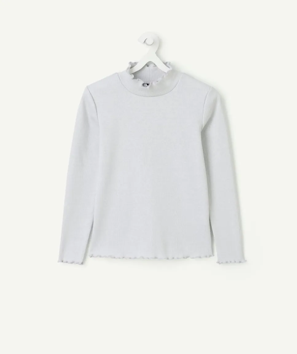 Sous-pull manches longues fille gris pailleté