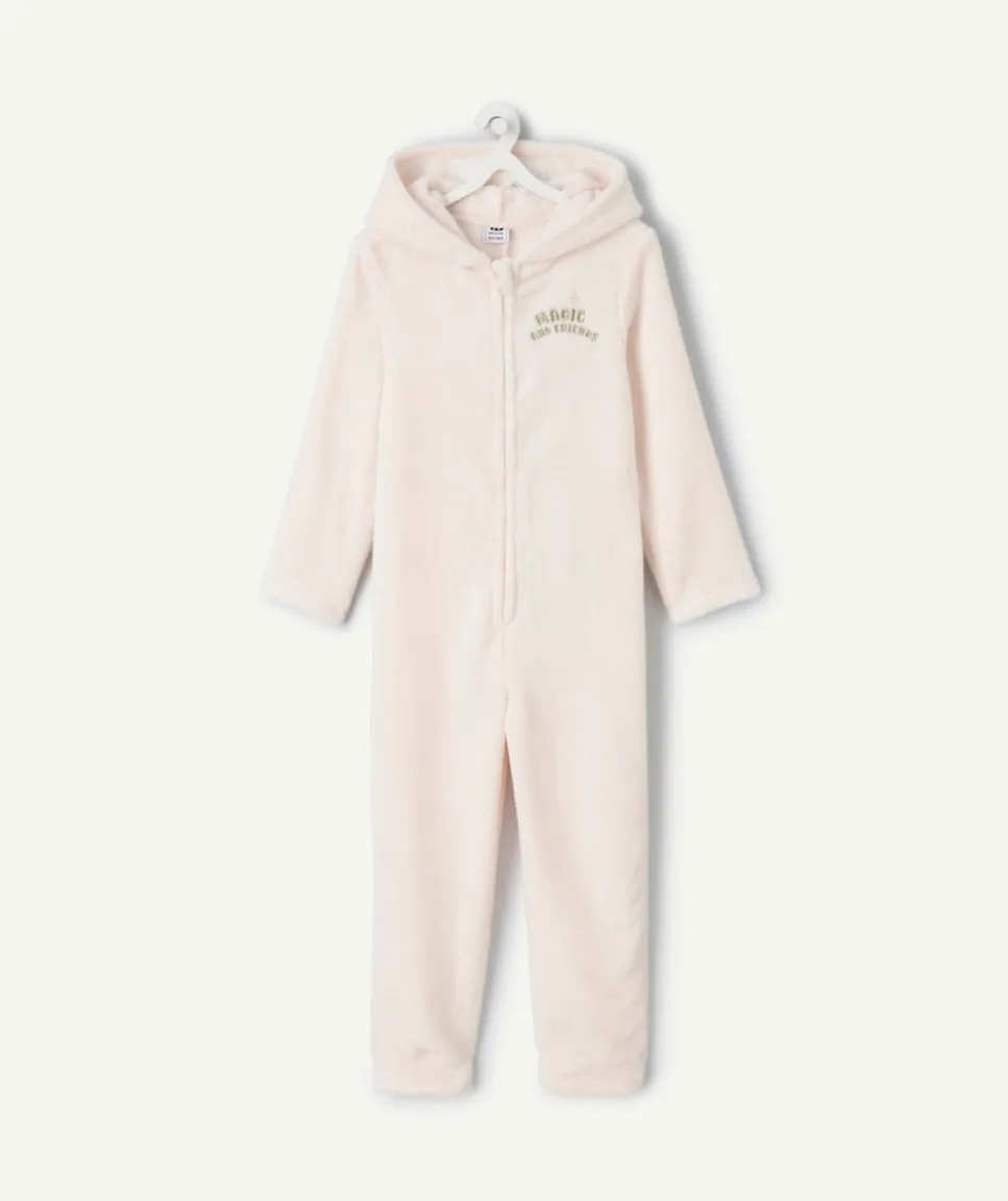 Surpyjama effet velours fille rose