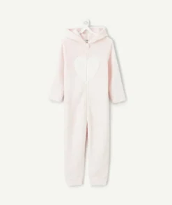 Surpyjama effet velours fille rose