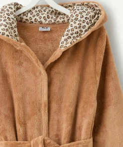 Surpyjama fille beige capuche imprimé