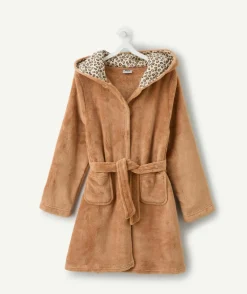 Surpyjama fille beige capuche imprimé