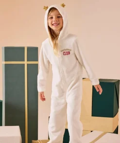 Surpyjama fille tout doux blanc petit renne