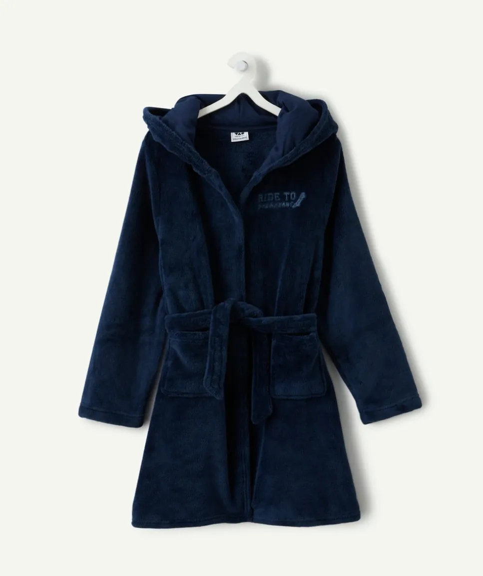 Surpyjama garçon bleu capuche