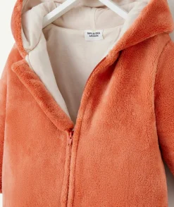 Surpyjama garçon tout doux orange avec capuche renard