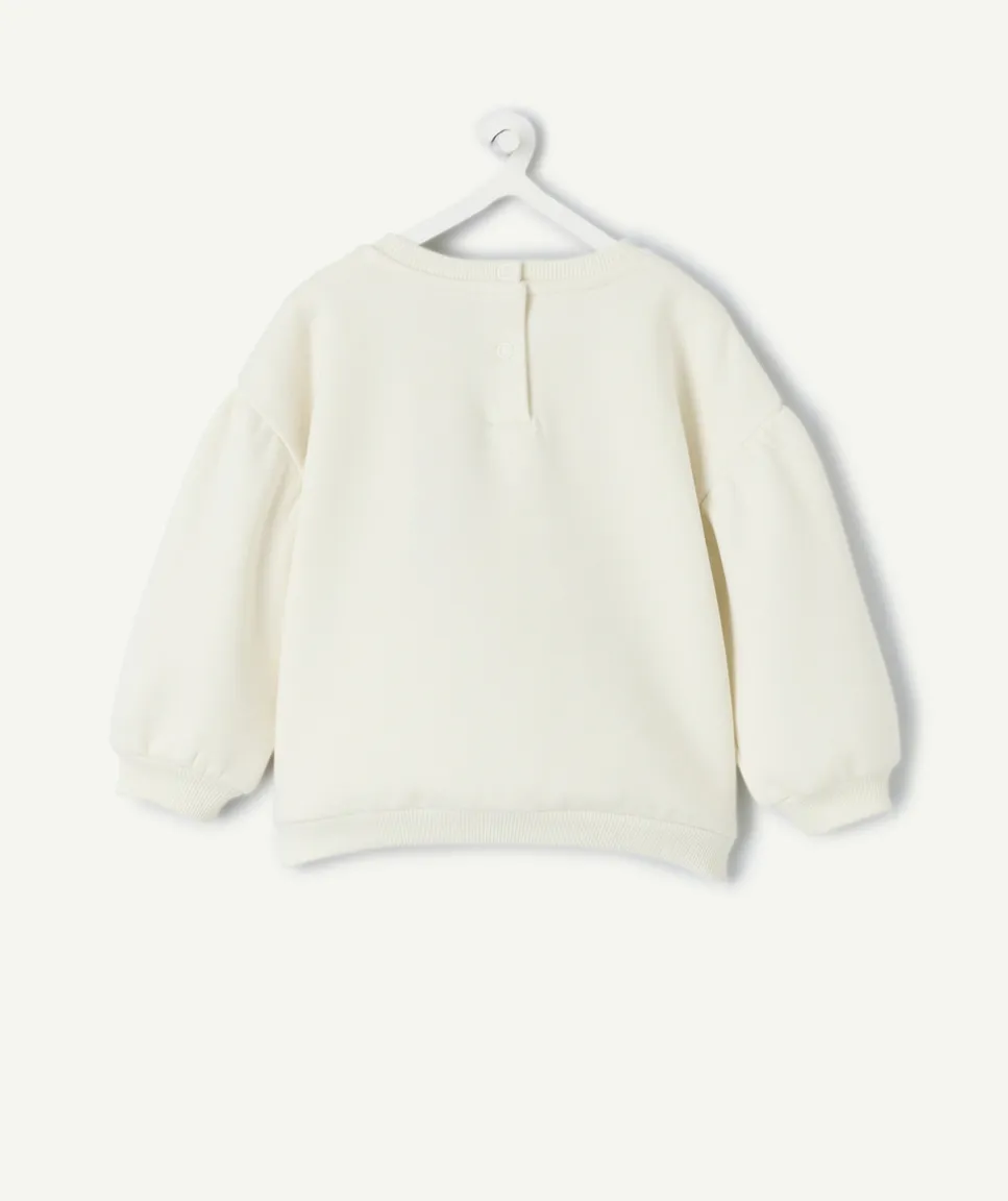 Sweat bébé fille blanc à motif cœur