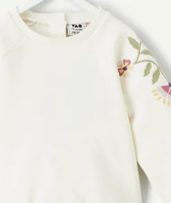 Sweat bébé fille broderie fleurs