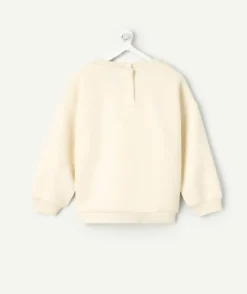 Sweat bébé fille écru cœur léopard