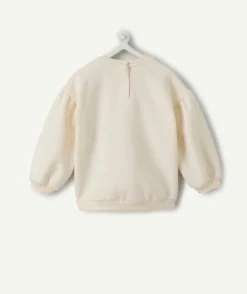 Sweat bébé fille écru imprimé fleurs