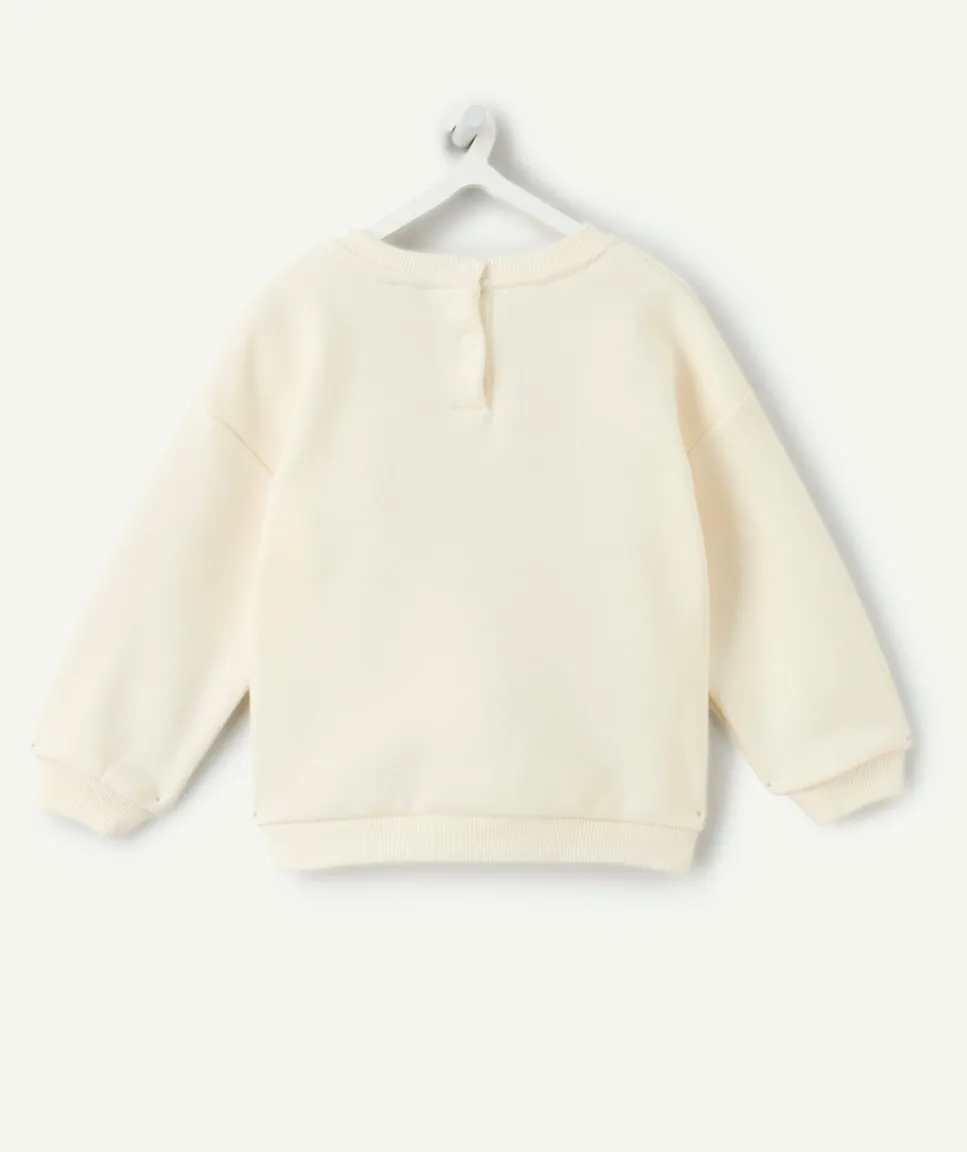Sweat bébé fille écru message bouclette