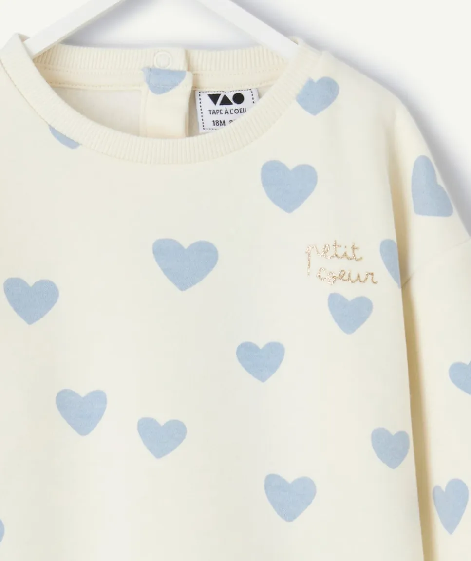 Sweat bébé fille imprimé cœurs