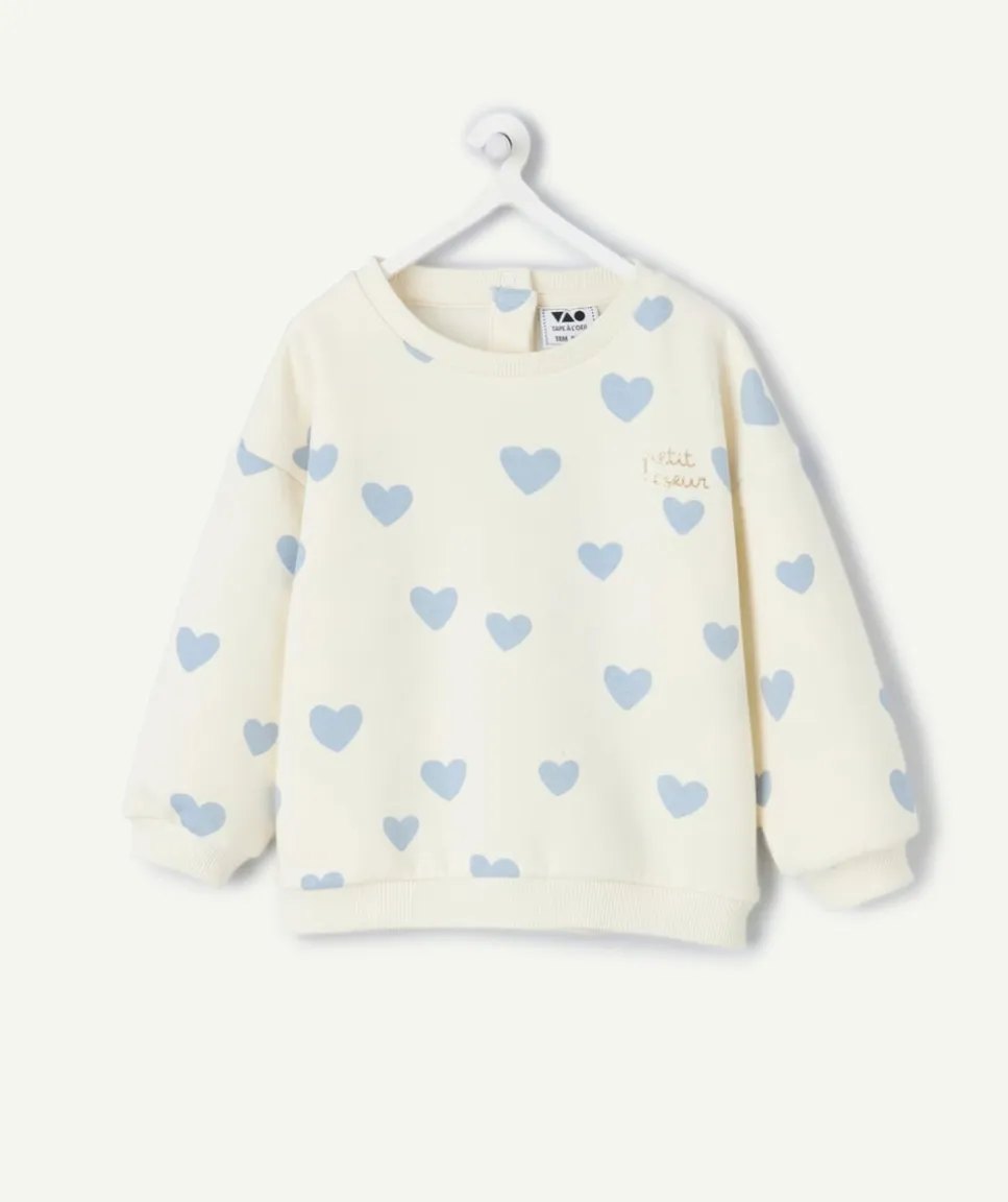 Sweat bébé fille imprimé cœurs