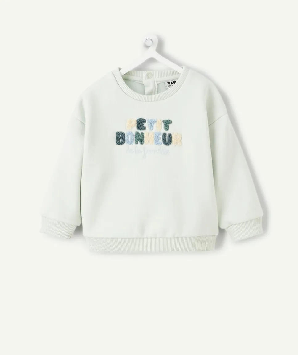 Sweat bébé garçon blanc imprimé message