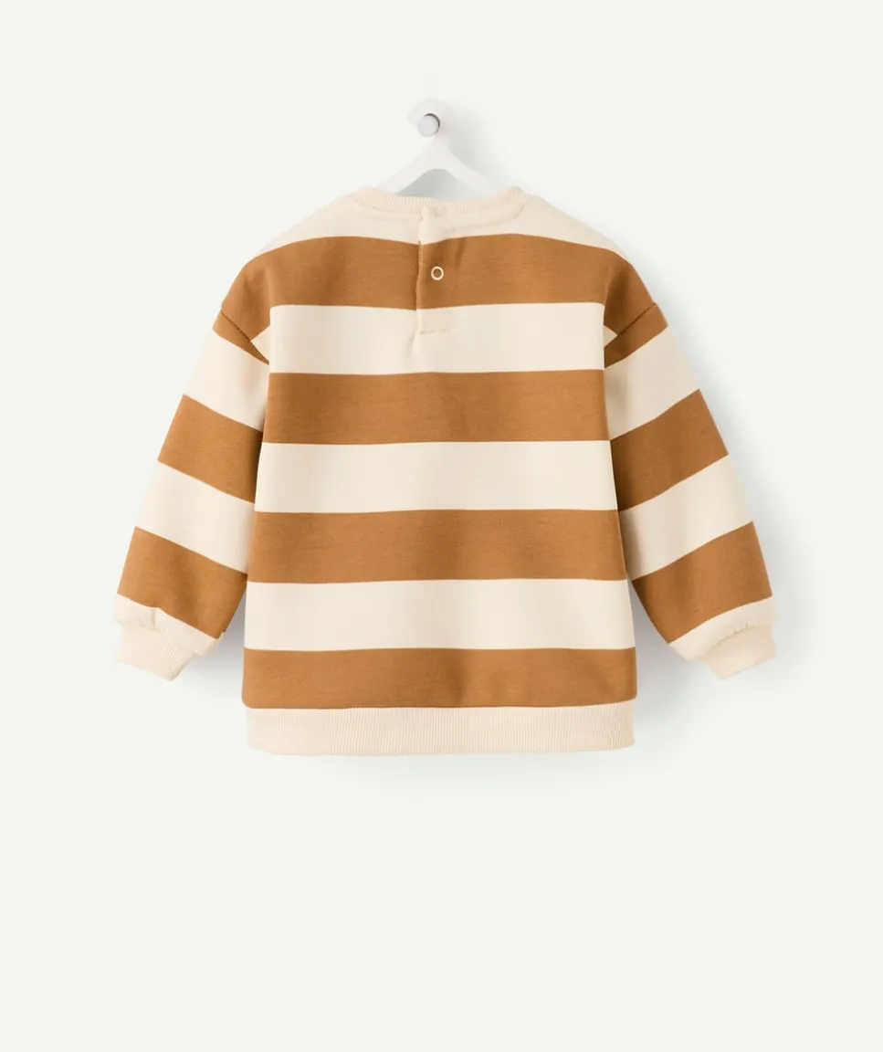 Sweat bébé garçon camel rayé