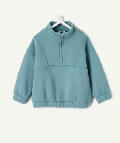 Sweat bébé garçon col zippé bleu