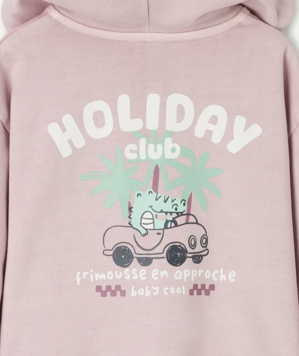 Sweat bébé garçon rose imprimé