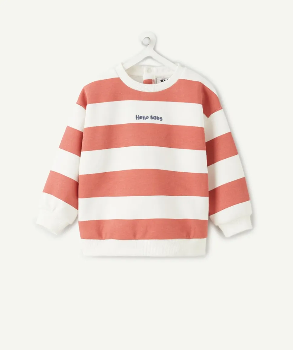 Sweat bébé garçon terracotta rayé