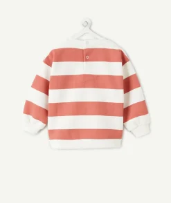 Sweat bébé garçon terracotta rayé