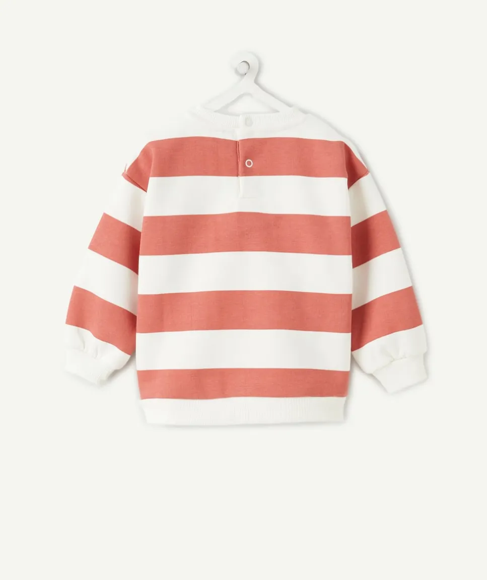 Sweat bébé garçon terracotta rayé