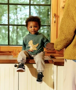 Sweat bébé garçon vert imprimé