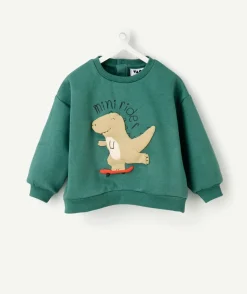 Sweat bébé garçon vert imprimé