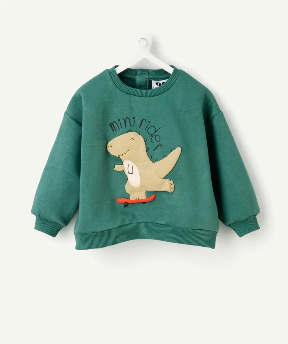 Sweat bébé garçon vert imprimé