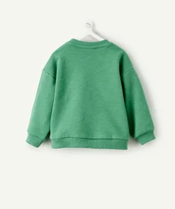 Sweat bébé garçon vert imprimé animal