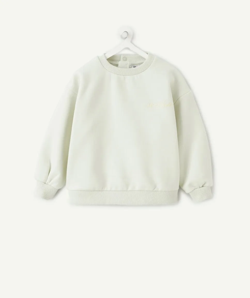 Sweat bébé garçon vert imprimé message