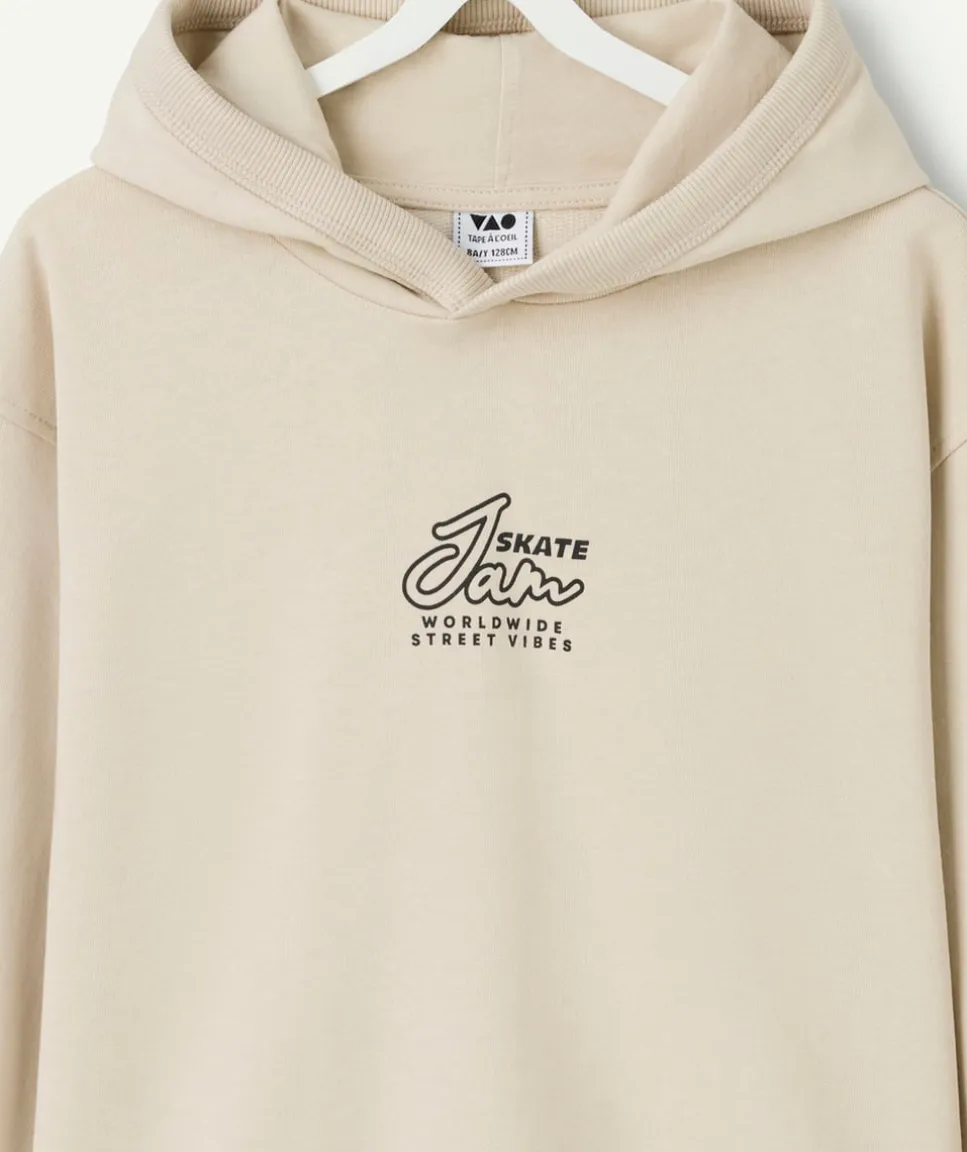 Sweat à capuche beige garçon
