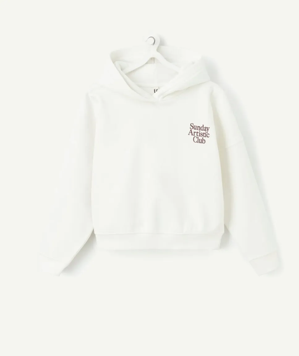 Sweat à capuche fille blanc