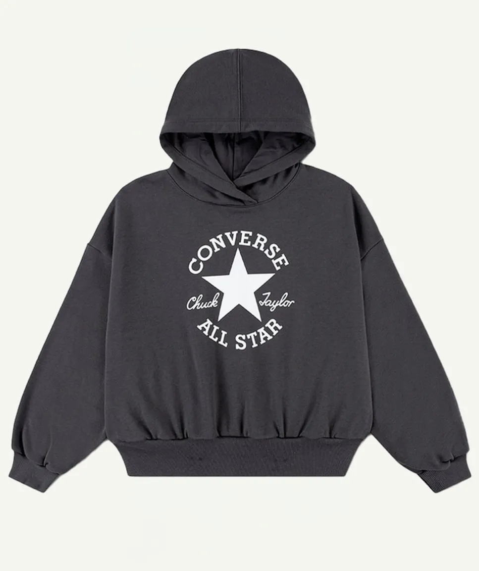 Sweat à capuche fille noir imprimé