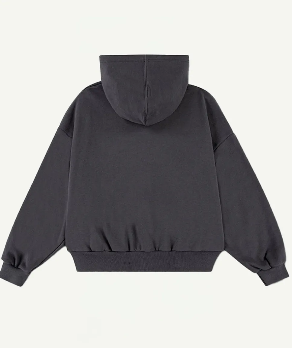 Sweat à capuche fille noir imprimé