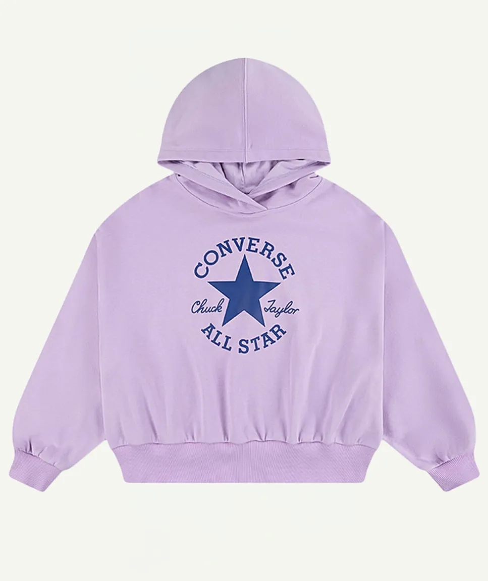 Sweat à capuche fille oversize violet