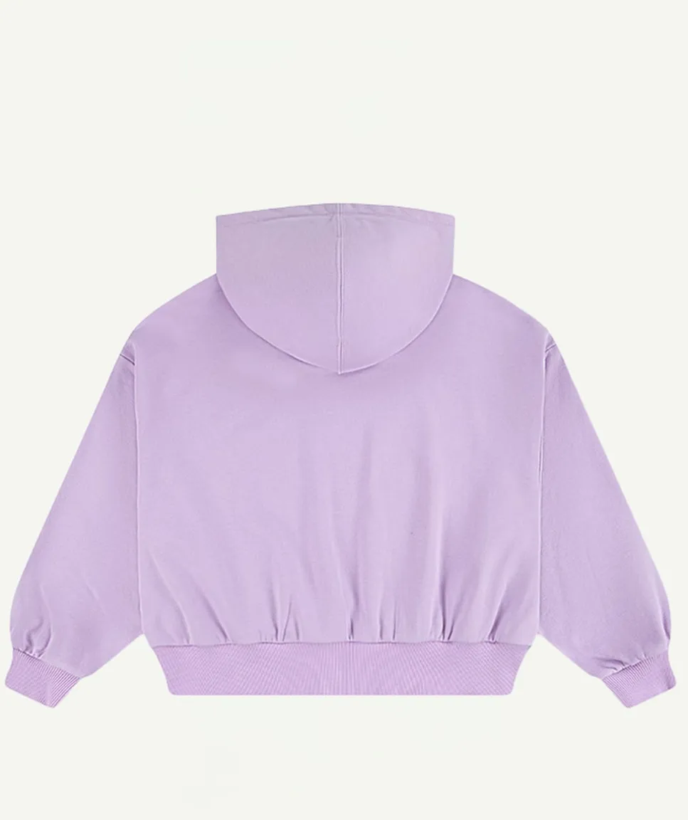 Sweat à capuche fille oversize violet