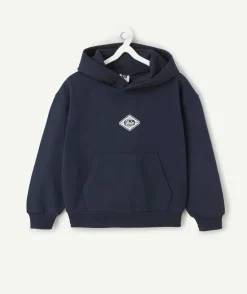 Sweat à capuche garçon bleu marine