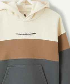 Sweat à capuche garçon colorblock