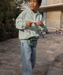 Sweat à capuche garçon imprimé vert