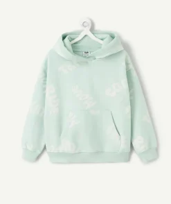 Sweat à capuche garçon imprimé vert