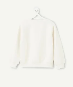 Sweat fille blanc imprimé léopard