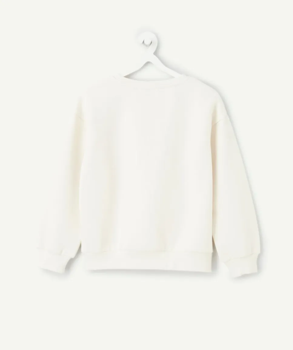 Sweat fille blanc imprimé léopard