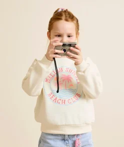 Sweat fille crème imprimé