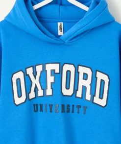 Sweat fille droit bleu imprimé