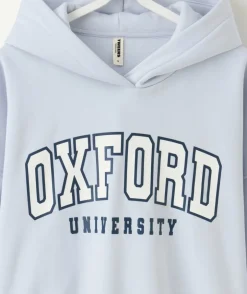 Sweat fille droit bleu imprimé