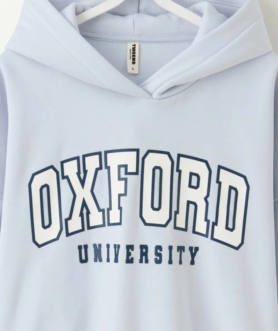 Sweat fille droit bleu imprimé