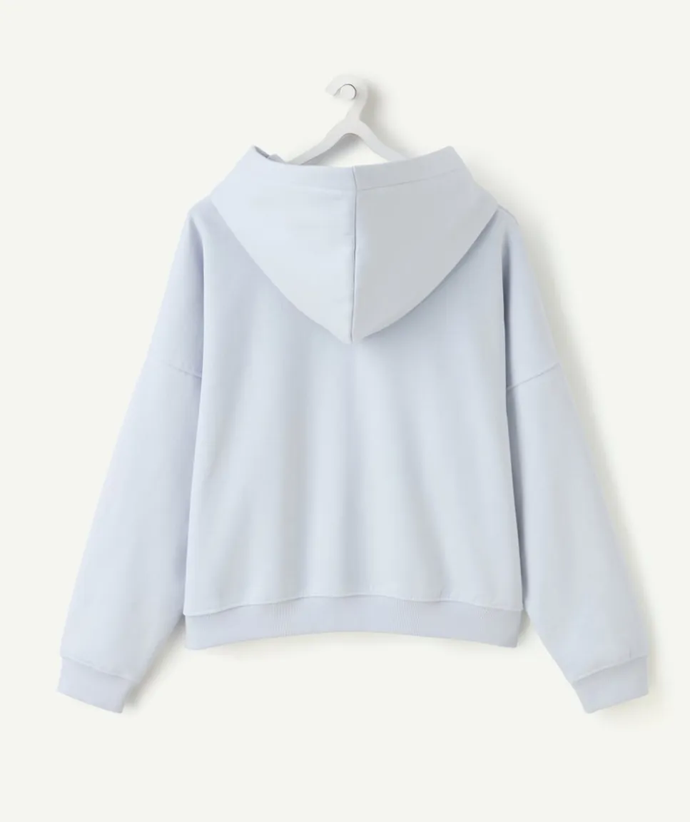 Sweat fille droit bleu imprimé